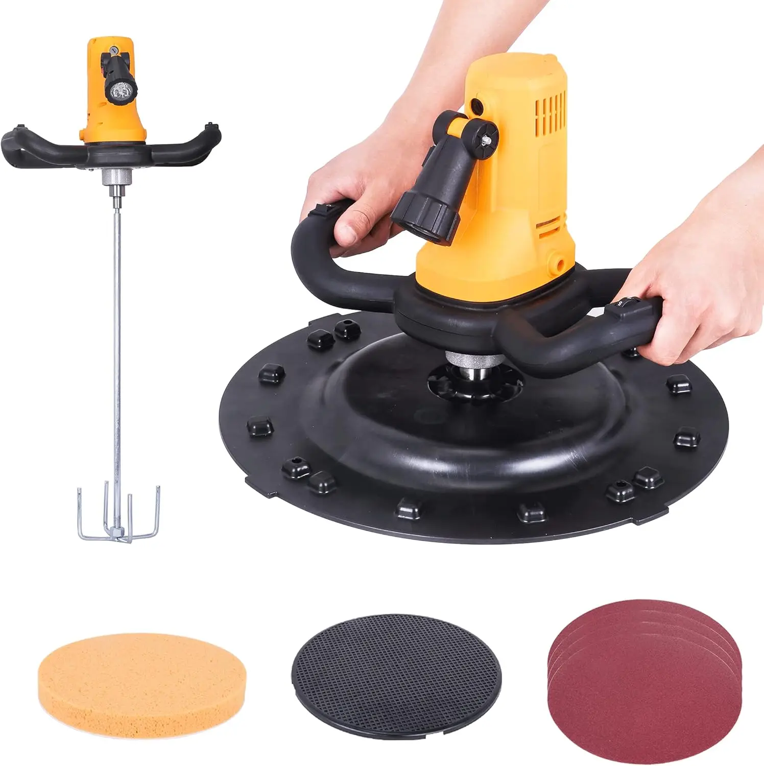 Mixing Rod, Concrete Mixer, 80-200RPM 1680W Electric Plaster Mortar Cement Putty Trowel, Wall Smoothing Polishing Machine