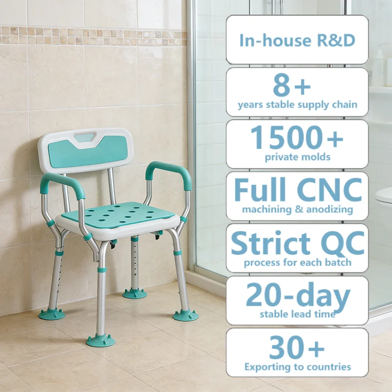 

Simplywalk Aluminum Alloy 180KG Bath Shower Chair Large Tub Adult People MDR CE Certification Long-term Partner
