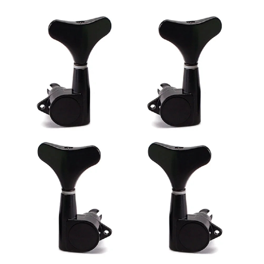 

4pcs Black Bass Tuning Pegs For Electric Guitar 4 String Replacement Machine Heads Durable Metal Precision Tuning Guitar Bass