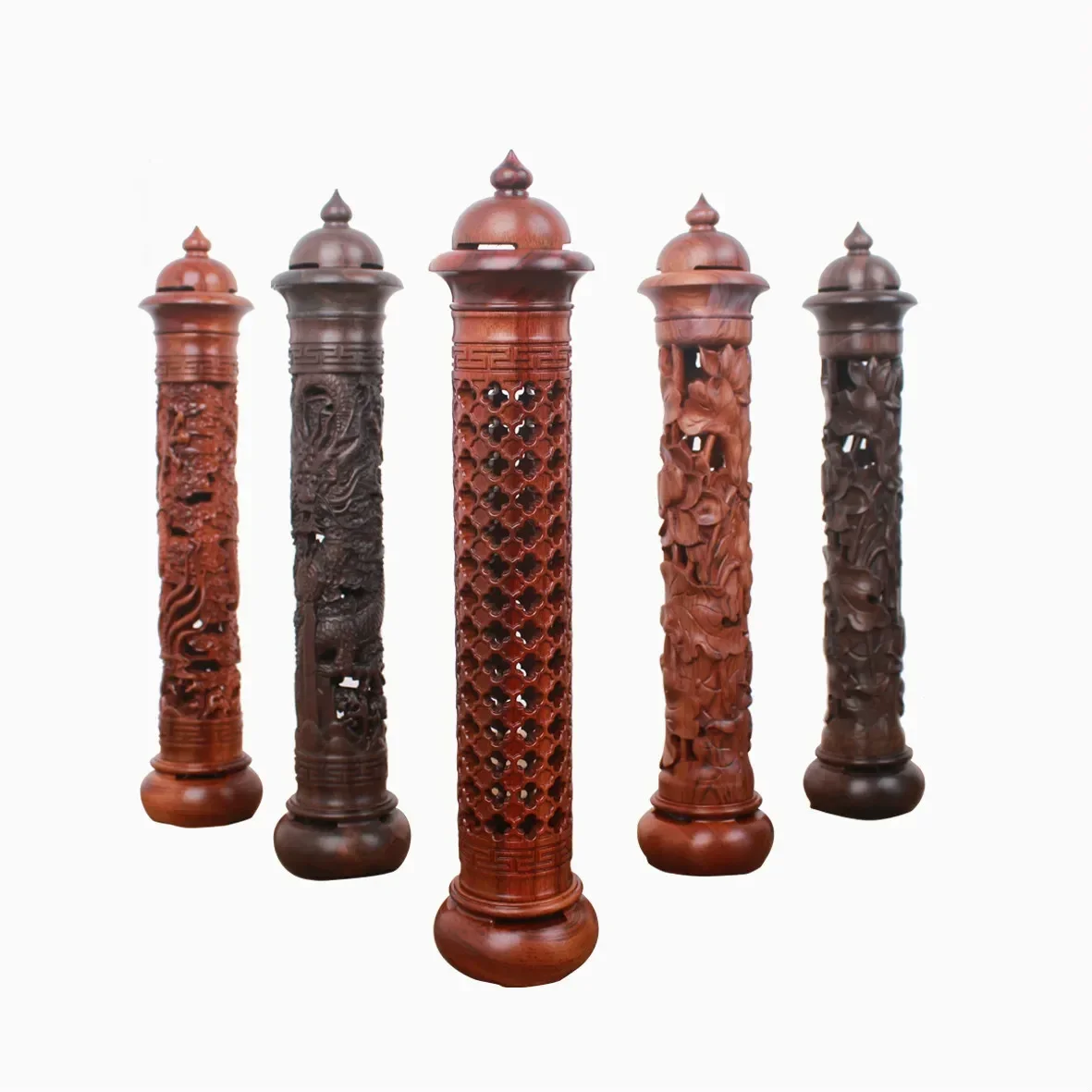 Y Vertical Redwood Solid Wood Incense Burner Wooden for Incense Sticks 29cm Living Room Stick Incense Base Home Decoration