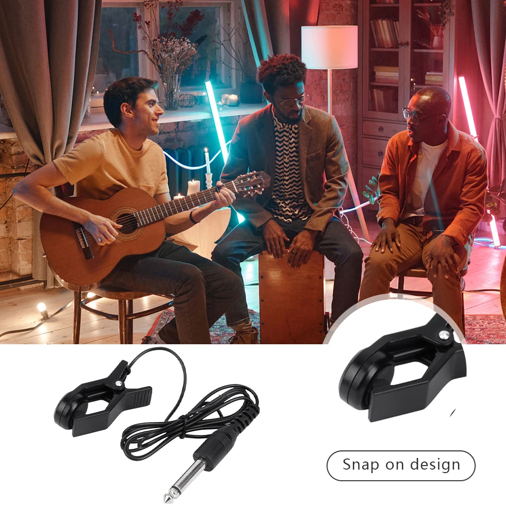كليب على لاقط المهنية الغيتار لاقط العالمي الغيتار لاقط موالف مكبر للصوت 0.9 متر كابل التوصيل الغيتار الملحقات #2