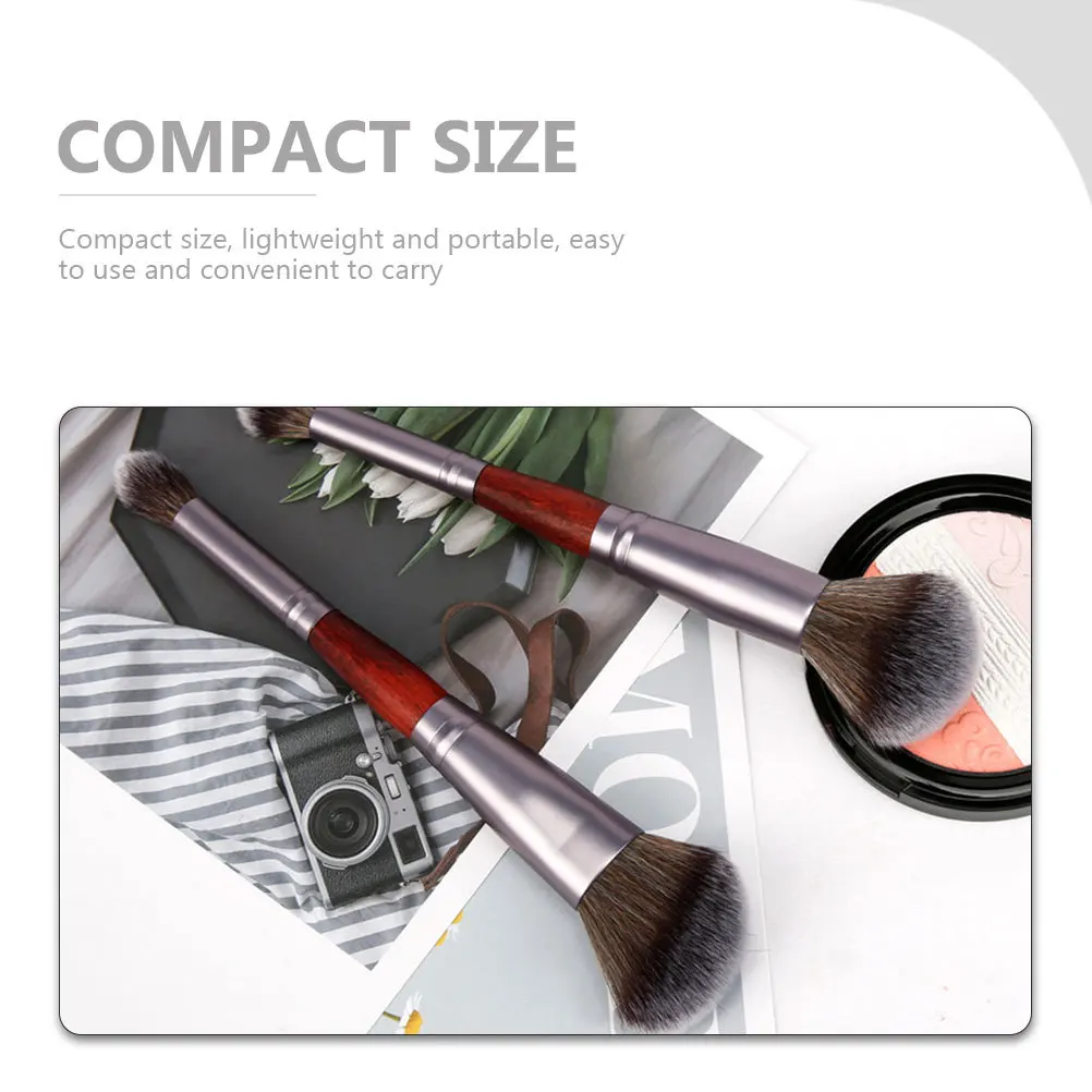 2 stuks make-upborstel dubbelzijdige zachte vezel draagbare make-up tool voor oogschaduw blozen poeder foundation schoonheidsaccessoires
