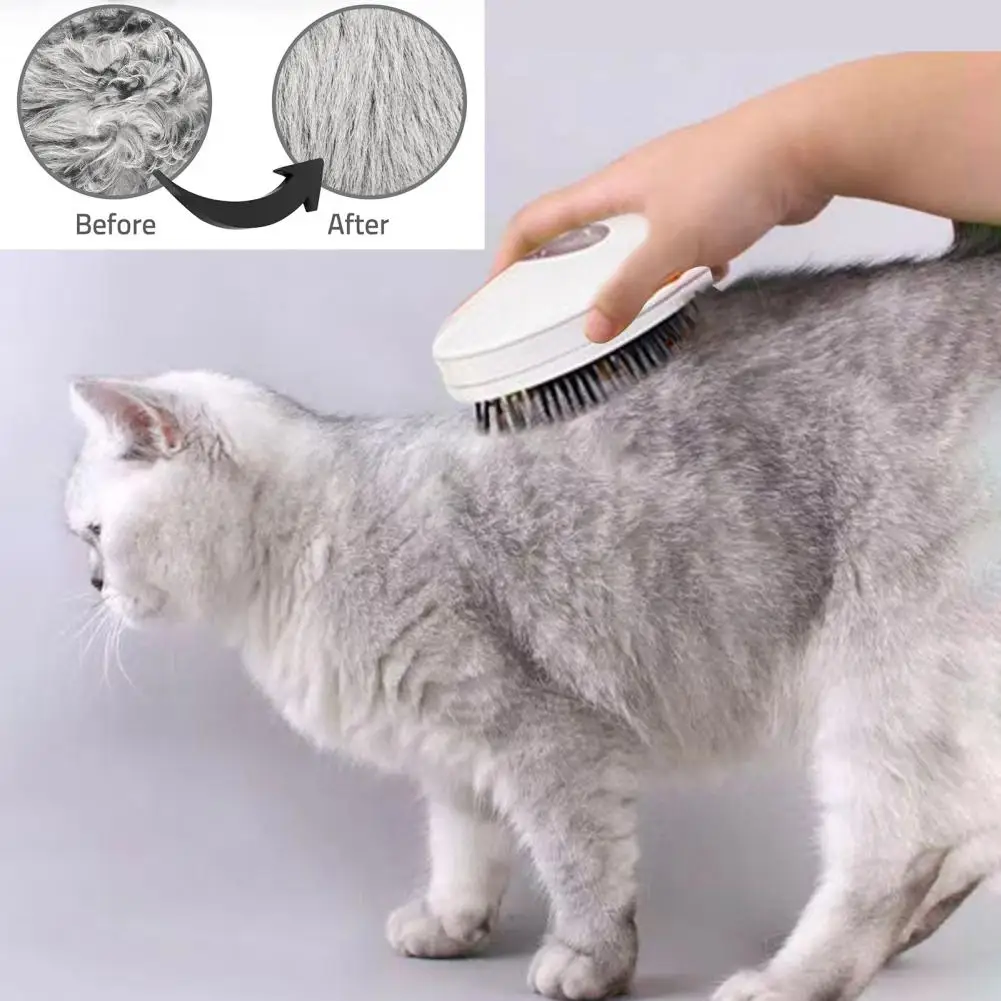 

Cat Dog Grooming Comb Electric Spray Water Spray Kitten Pet Comb Soft Silicone Depilation Cats Bath Brush With Hair Oil