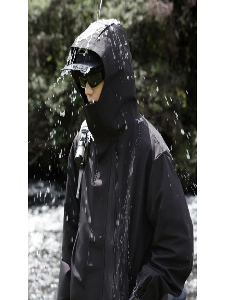 

Men's Spring High Quality Waterproof and Windproof Outdoor Jacket/Male Loose Casual Hardshell Jacket Men Fashion Coat 3XL-M