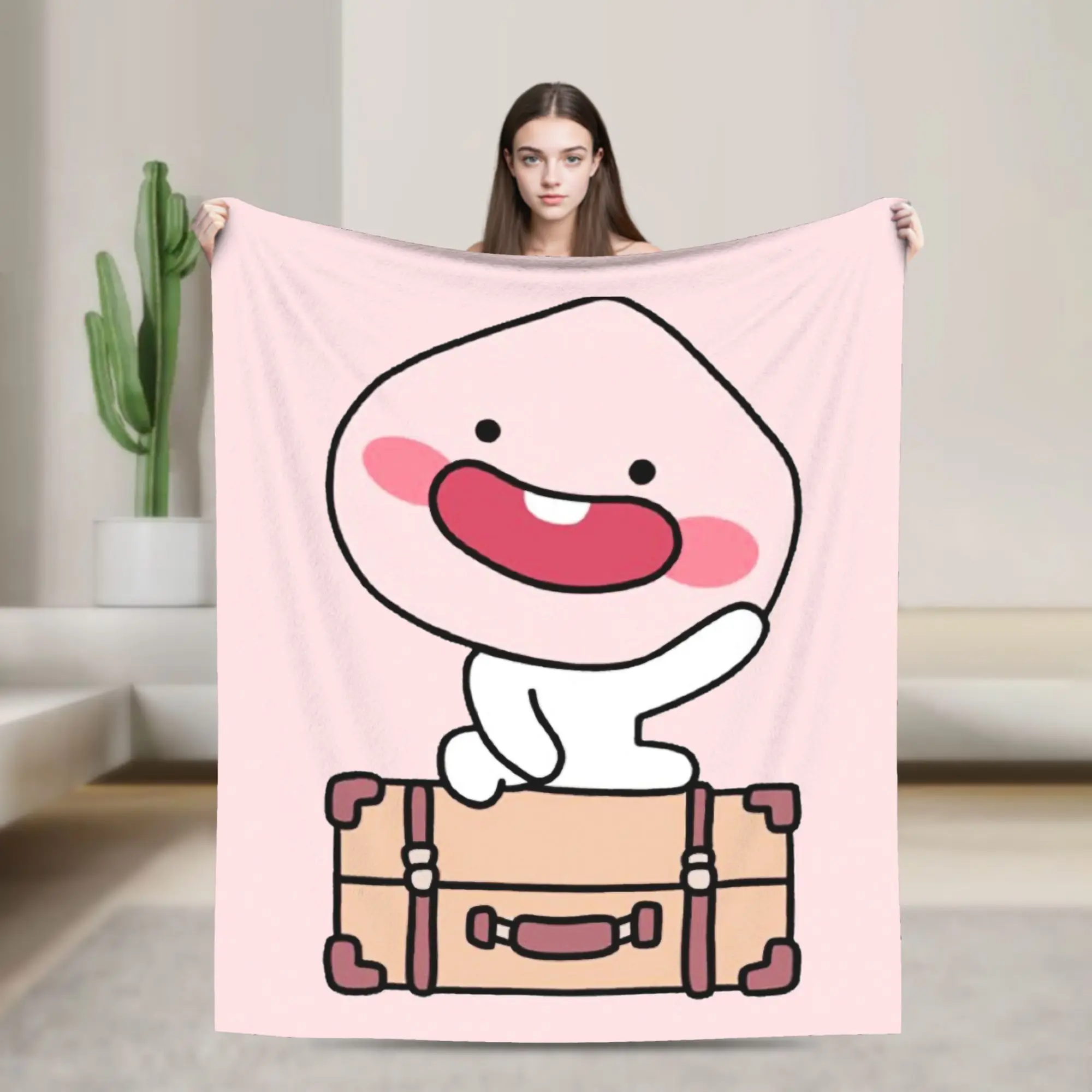 Travel Baby Apeach Knitted Blankets K-Kakaos F-Friends Flannel Throw Blanket Bedding Couch Decoration Soft Warm Bedspreads,