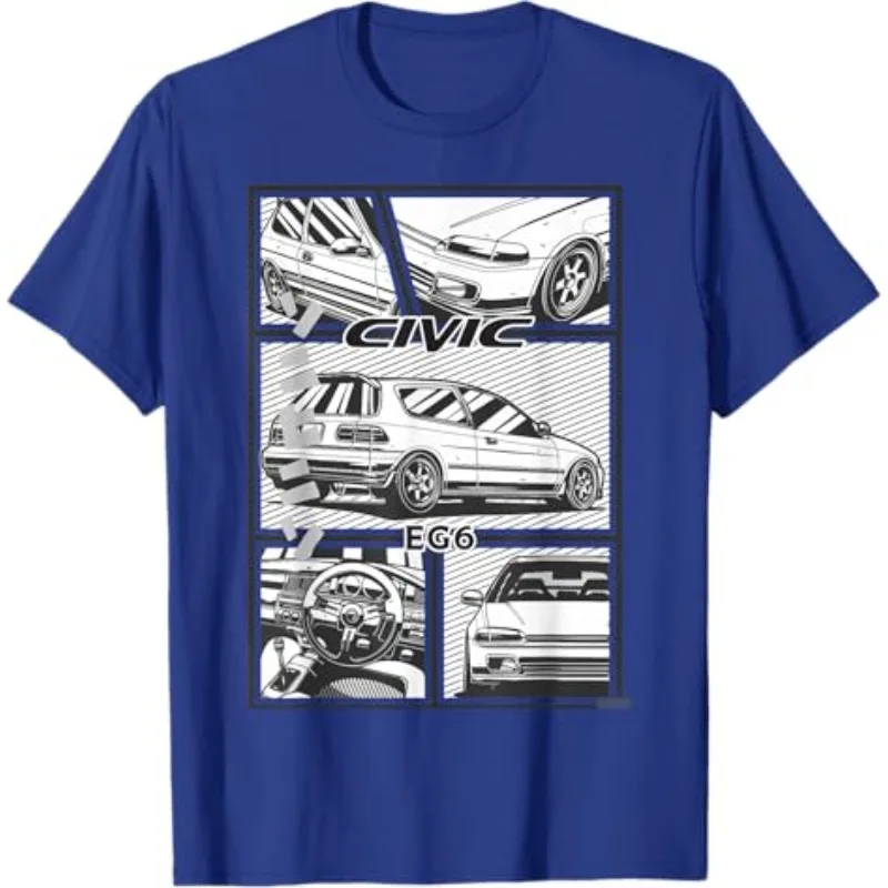 هوندا الرجال والنساء تي شيرت سباق الدراجات النارية الثقافية قميص الصيف جديد سيفيك على سبيل المثال 6 قصيرة الأكمام عشاق السيارات