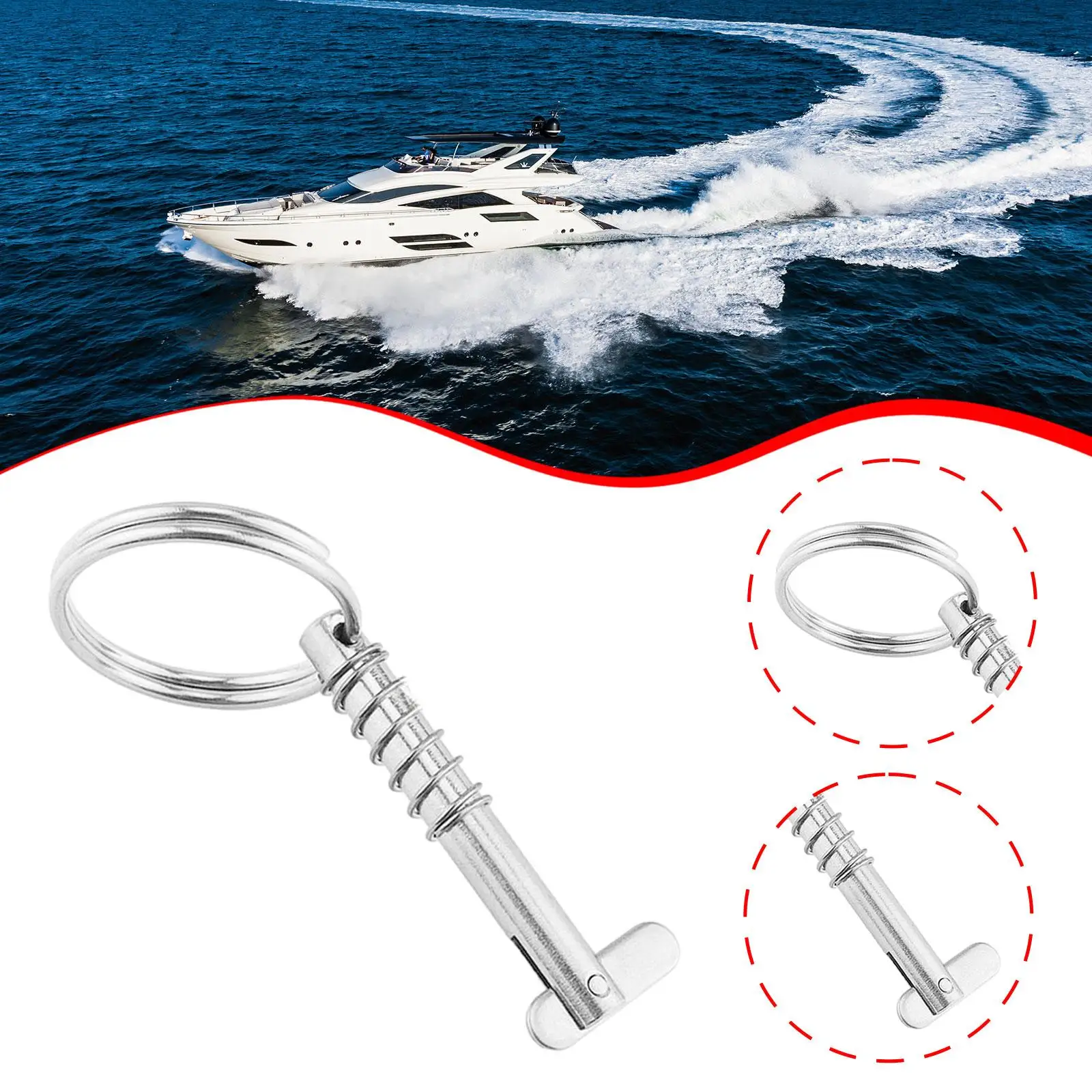 Quick Release Pin Quick Locking Replacement Practical Top Deck Hinge Marine Hardware for Sailboat Tether Kayak Ski Snowboard