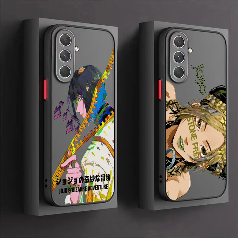 

JOJO Animation Adventure Hot Frosted Translucent For Samsung Note 20 A35 A03 A54 A31 A22 A34 A14 A24 A04 A55 5G Soft Phone Case