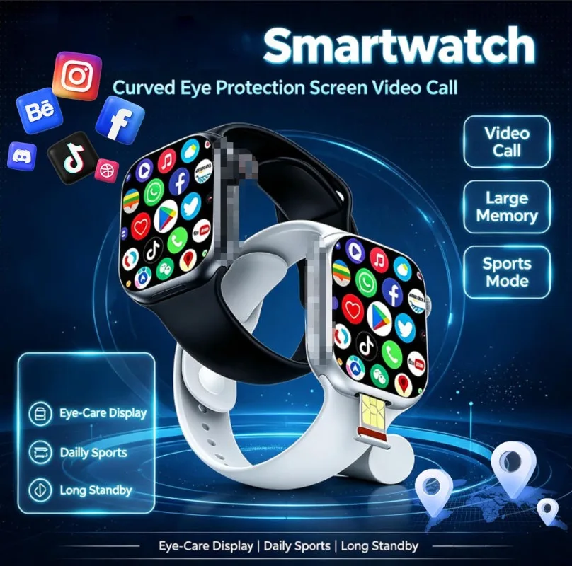Outdoor Sports Smartwatch Built‑in GPS Independent SIM Calling Large Storage Fitness Wrist Watch for Men Women