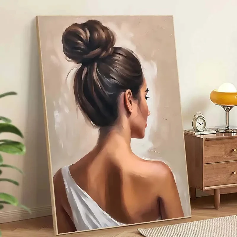 

Vintage Sexy Women Back Oil Painting Prints on Canvas Posters and Abstract Nordic Girl Picture Living Room Home Decor Cuadro