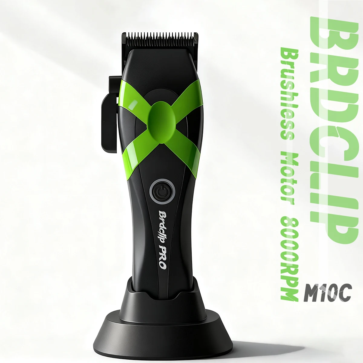 

Профессиональная машинка для стрижки Brdclip M10C, бесщеточный двигатель, 8000 об/мин, машинка для стрижки волос, 4500 мАч, керамическое лезвие DLC, 5 скоростей, основание рычага регулировки