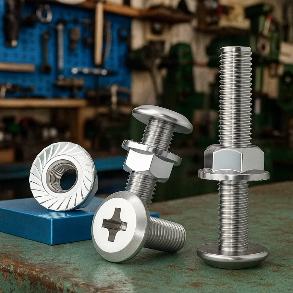 M6 m8 304 parafusos de aço inoxidável arruelas planas cruz recesso parafusos de cabeça sextavada arruelas de bloqueio de wafer parafusos e porca conjunto projetos diy