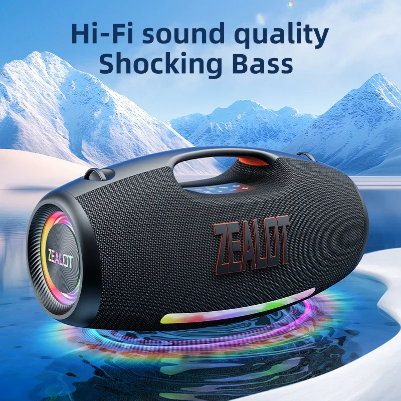 Zealot-S89 Portable Bluetooth Speaker 250W StormBox Blast Outdoor Wireless Speaker IPX6 Waterproof Party Camping Speaker 20H Pla