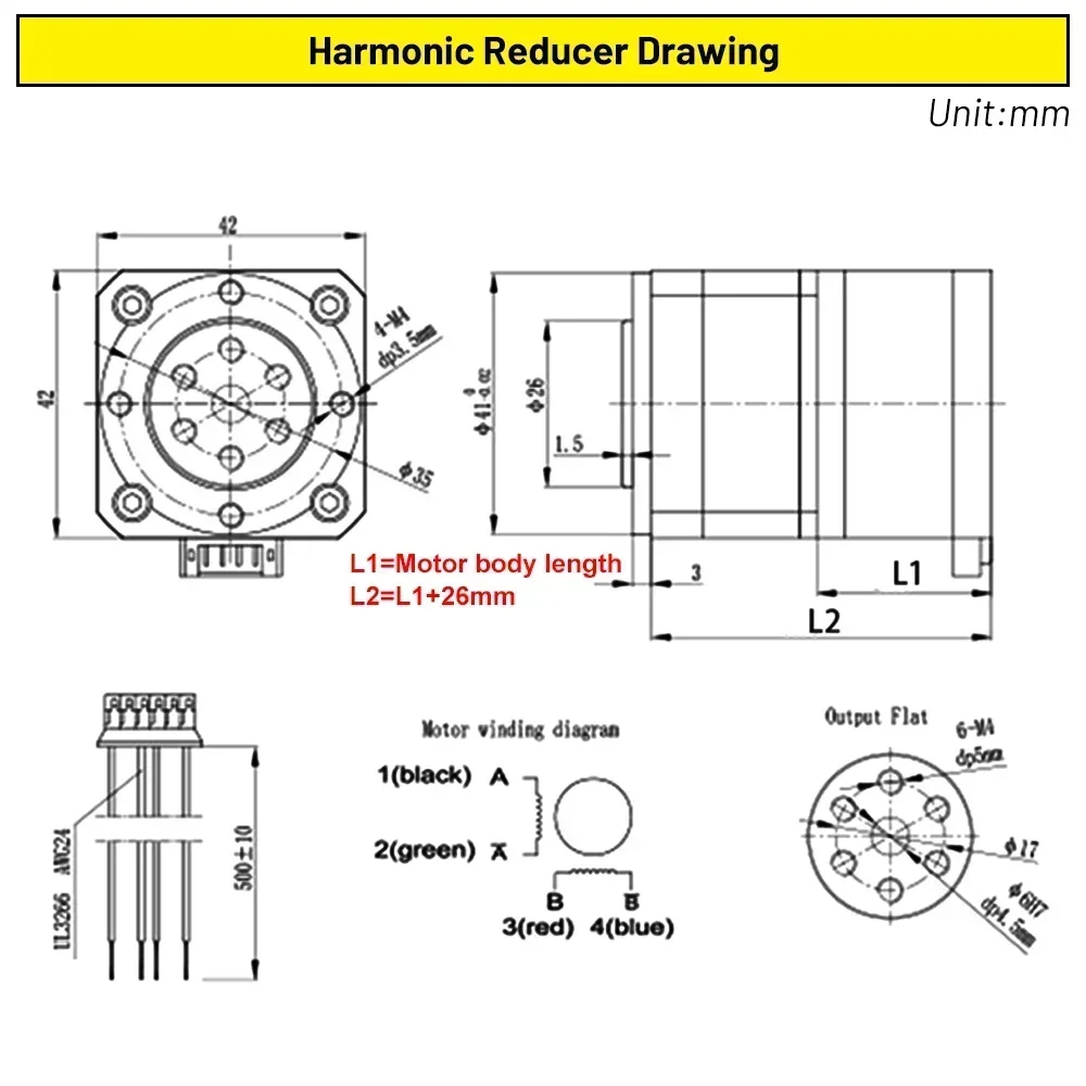 InGreat Mini Harmonic Reducer Harmonic Gear Drive Strain Wave Gear Industrial Robot Manipulator Arm Joint Nema 17 Motor Reducer