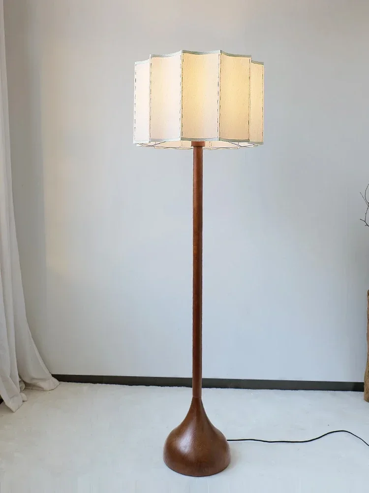 

Japanese Wabi-sabi Style Floor Lamp New Chinese Living Room Bedroom Study B&B Designer Villa Retro Solid Wood Table Lamps