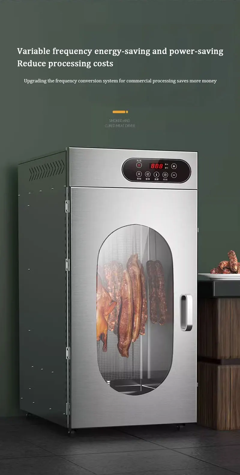 30 كجم الدورية السجق لحم الخنزير المقدد الدجاج بطة الأسماك لحوم البقر مجفف الغذاء المنزلية الجفاف وتجفيف الهواء خزانة كبيرة