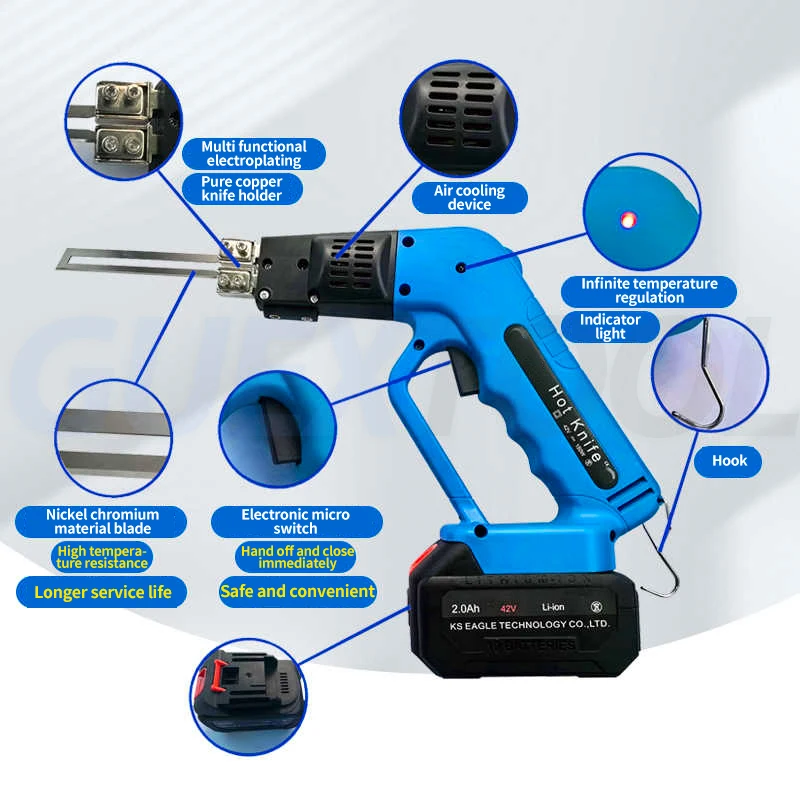 Macchina da taglio elettrica per schiuma portatile Batteria al litio Coltello elettrico Kit da taglio per schiuma di polistirolo Taglio termico Scanalatura