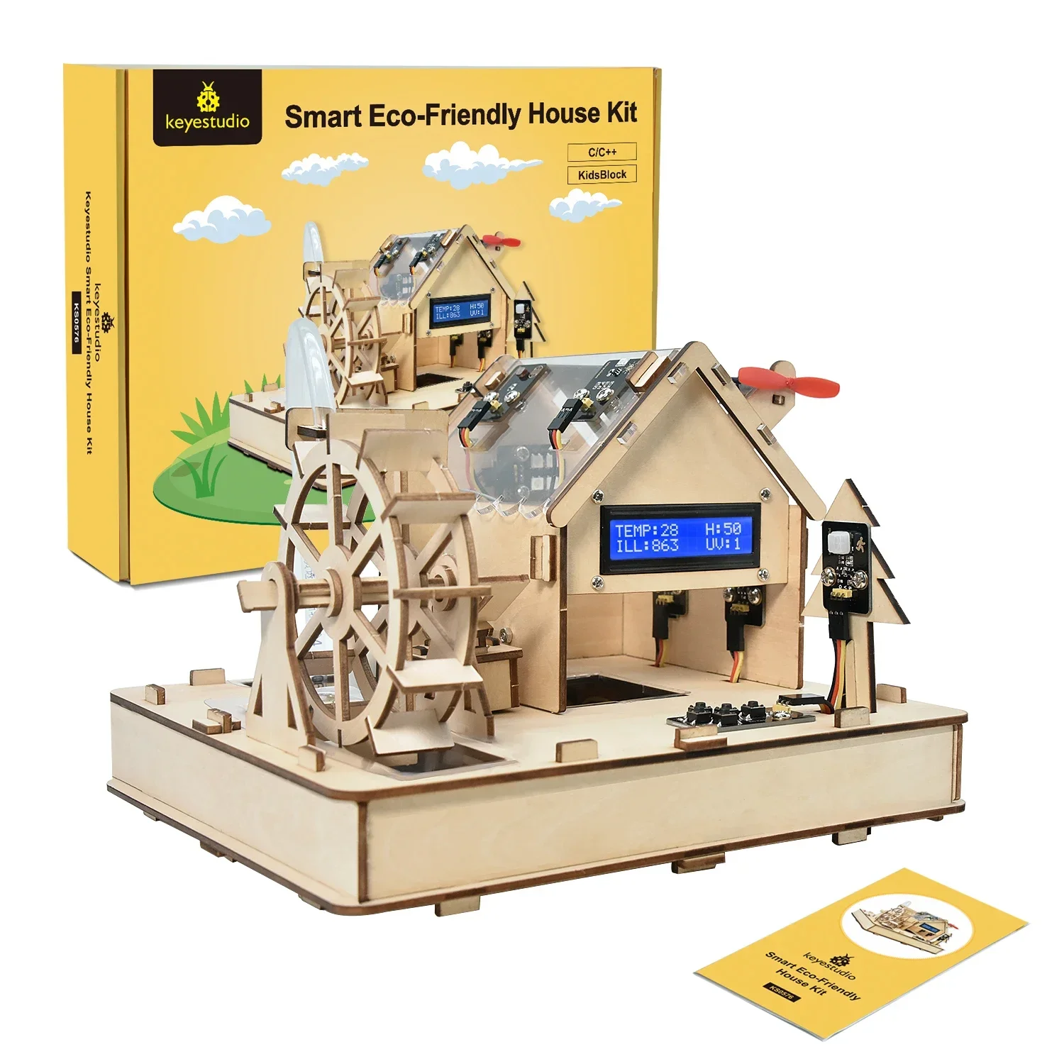 Keyestudio Smart House Kit For Arduino With Water Wheel System C/C++ and KidsBlock Programming For Arduino DIY Starter Kit DIY