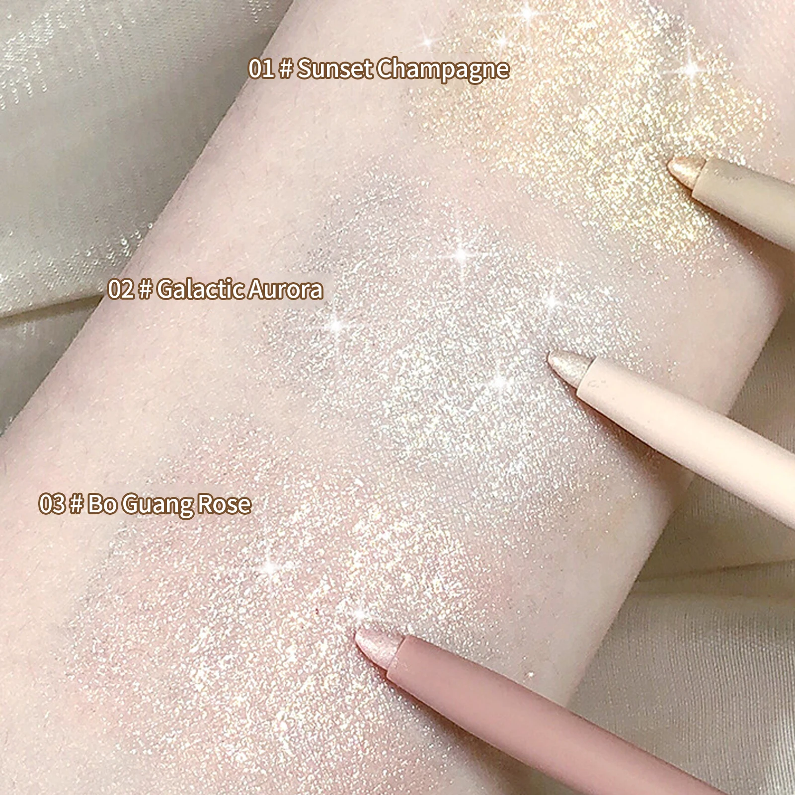 Drop-shaped Glitter Eyeshadow Eyeliner Pencil Makeup Waterproof Lasting Shimmer Bright Peach Pink Highlighter Lying Silkworm Pen