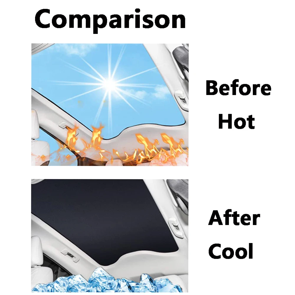 For Ford Mustang Mach-E 2021-2023 Foldable Waterproof Heat Resistant Sun Shade Visor Sunroof Sunshade Sunshade