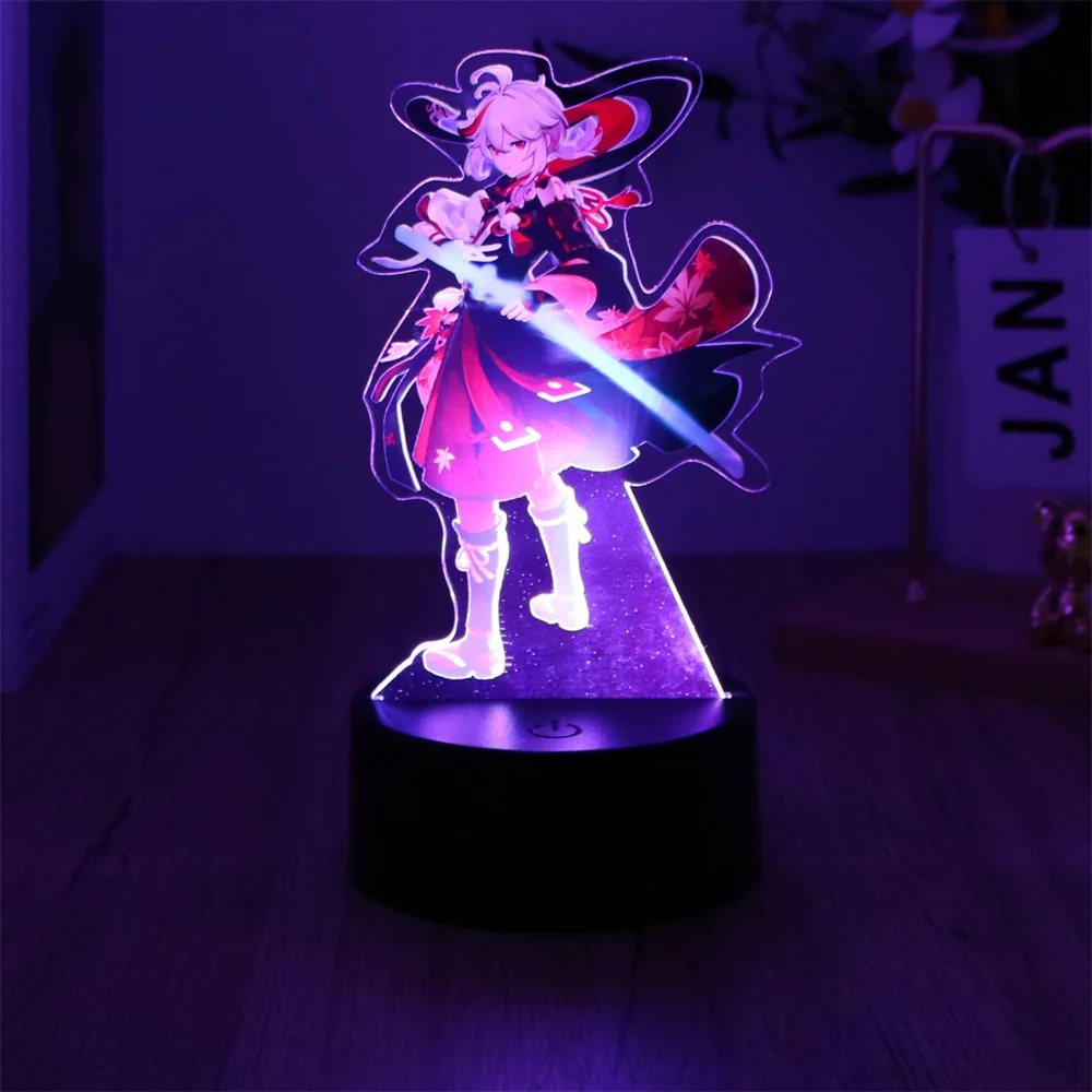 Anime Figures 3D Night Light Genshin Impact RGB LED Lamps Control 16 Colors Lights Dreamcolor for Bedroom Decor Atmosphere Gifts