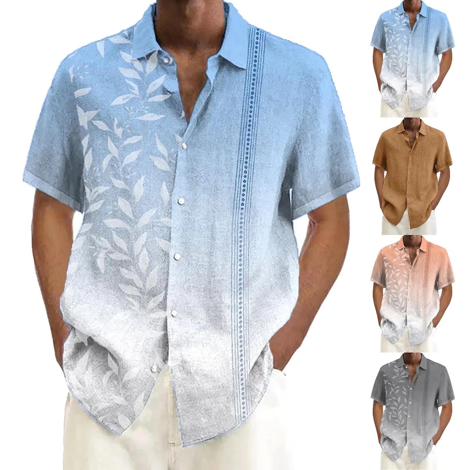 

New For Men Hawaiian Shirts Short Sleeve Tops Coconut Treeo Graphic 3d Shirt Fashion Streetwear 5XL Summer Clothing Men's Blouse