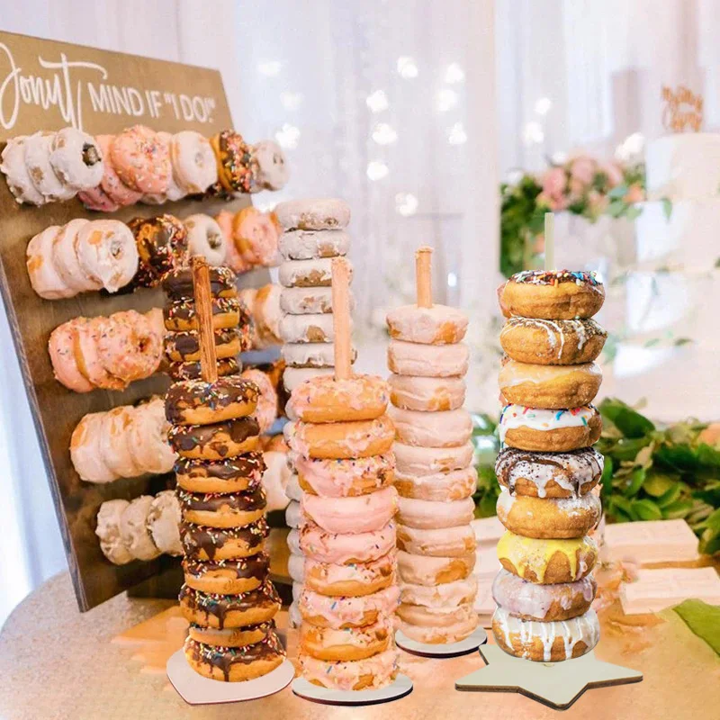 1 قطعة الخشب دونات حامل حامل الزفاف الحلوى الجدول الديكور الكعك جدار عرض مجلس حامل حفلة عيد ميلاد استحمام الطفل ديكور