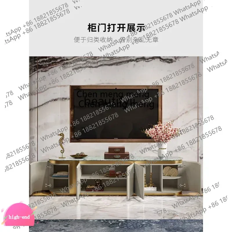 Light Luxury Large partment Marble Living Room Furniture Post-Modern Italian TV Cabinet and Tea Table Combination furniture  A