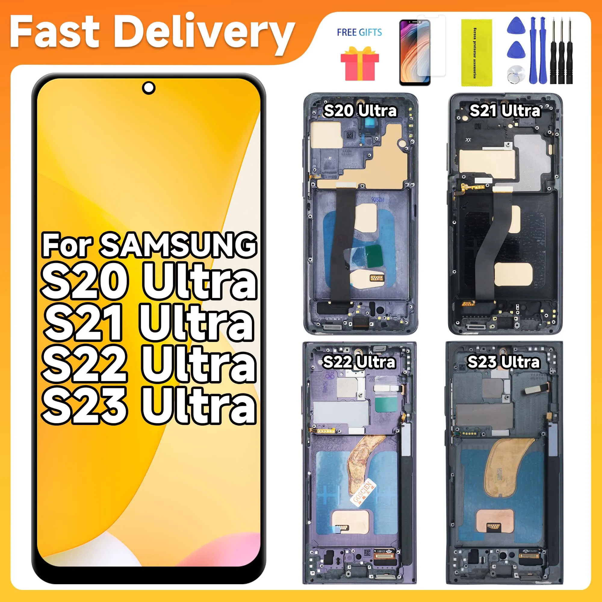 tft-lcd-for-samsung-s20-ultra-s21ultra-s22ultra-s23-ultra-display-touchscreen-digitizer-panel-with-frame-s20u-s21u-s22u-s23u