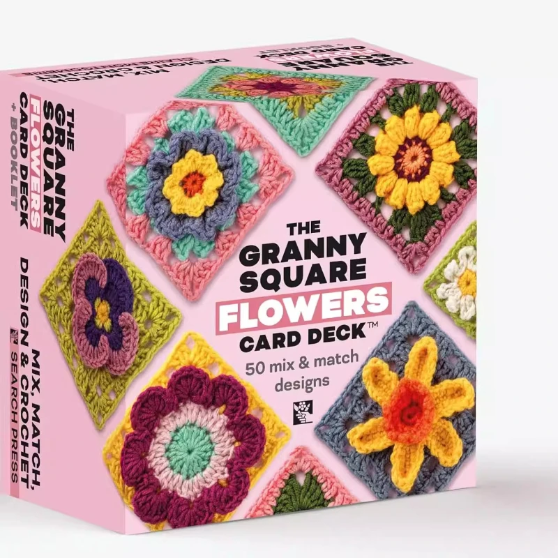 

Коллекция карточек «Цветы из квадратов Гранни Скуэр»: руководство по вязанию крючком и спицами цветочных узоров в стиле Гранни Скуэр, оригинальное английское издание.