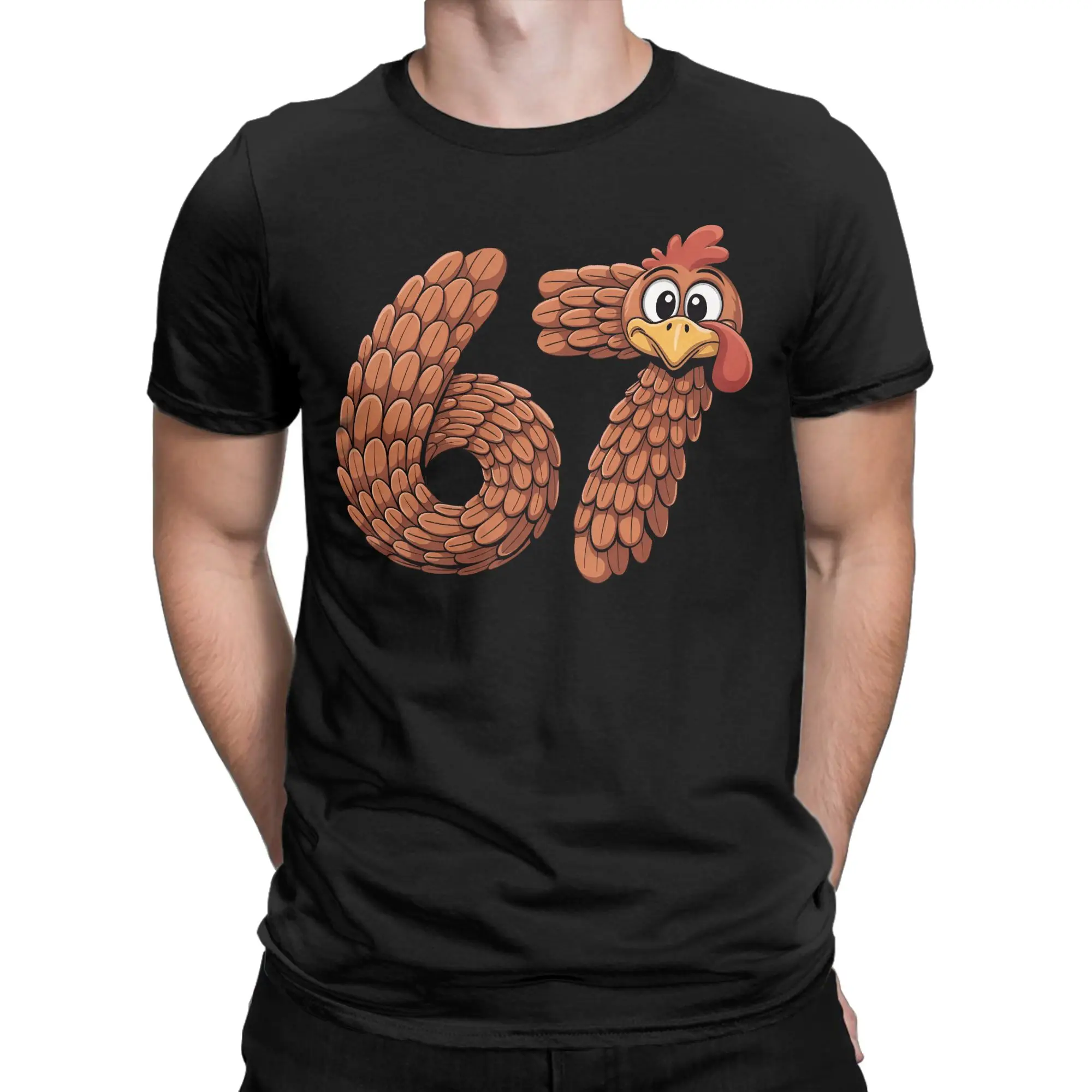 Men's 67 Thanksgiving Funny Turkey Thanksgiving 67 Turkey T Shirts  Cotton Tops Short Sleeve Crewneck Tees Birthday Gift T-Shirt