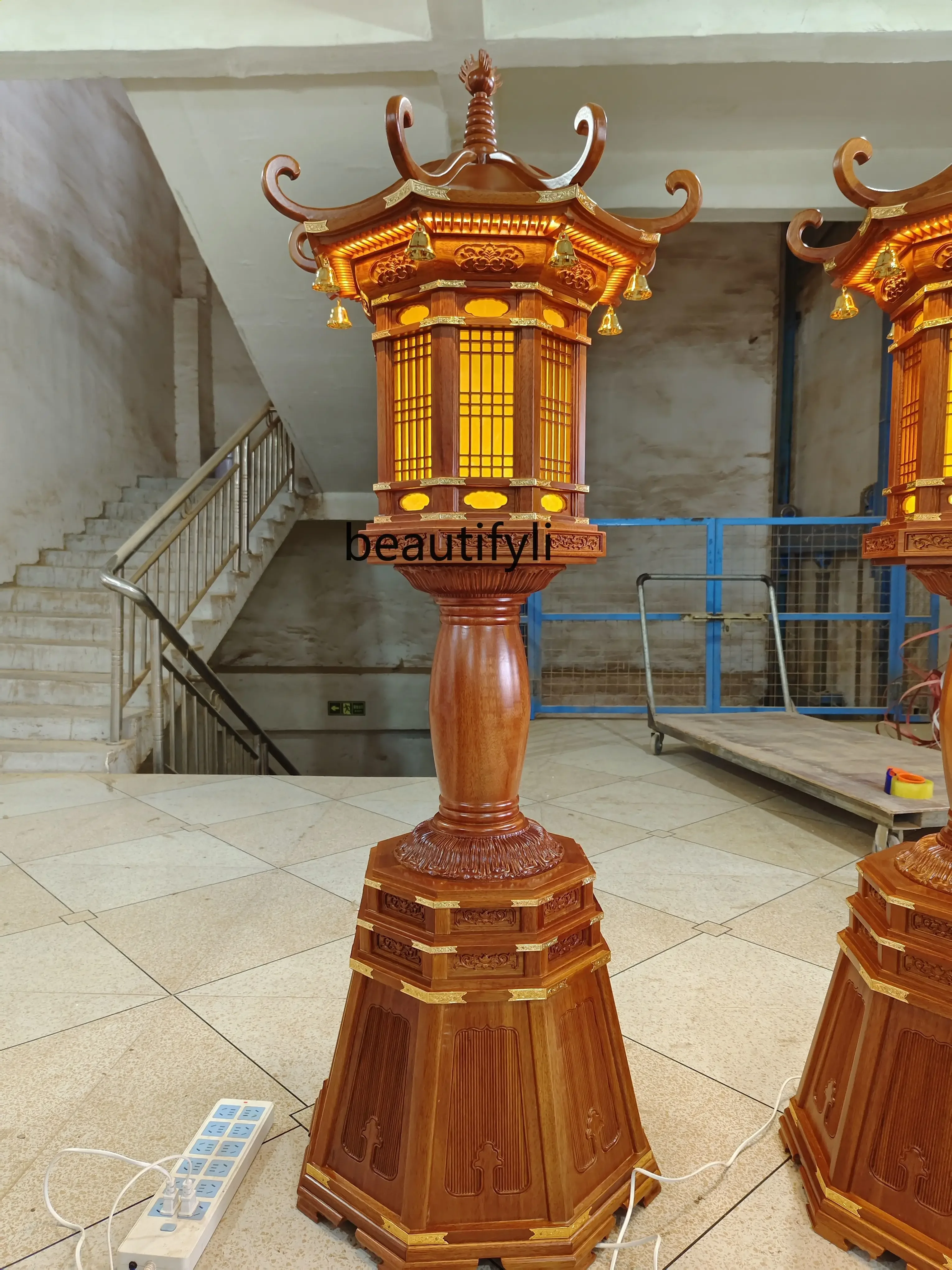 

A139 Solid wood Buddhist shrine for household use Guan Gong supply cabinet shrine rosewood supply lamp