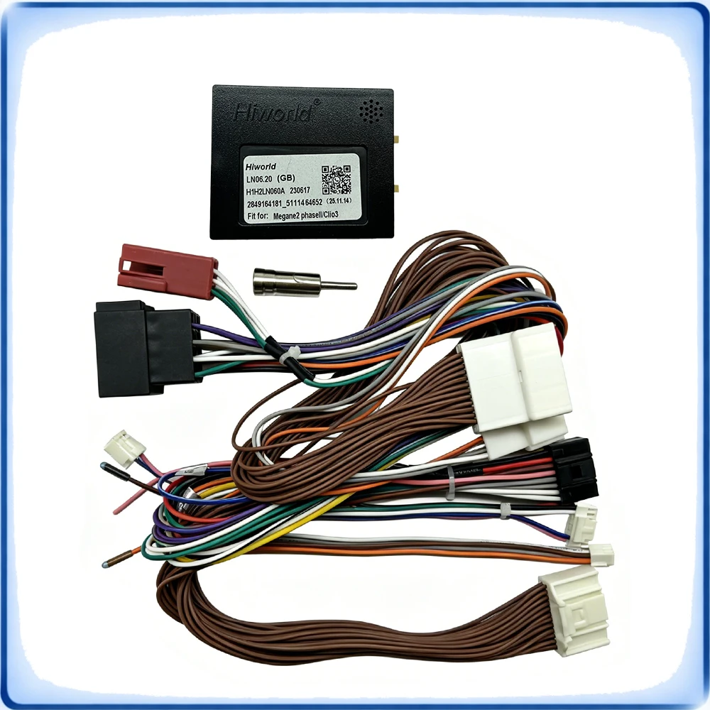For Renault Megane 2 Clio 3 16Pin to ISO Wiring Harness with CANBUS Decoder LN06.20 Retain Display ﻿