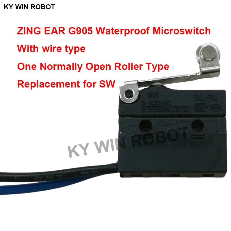 

1pcs/lots Taiwan ZING EAR G905 waterproof microswitch with wire type a normally open roller type can replace SW