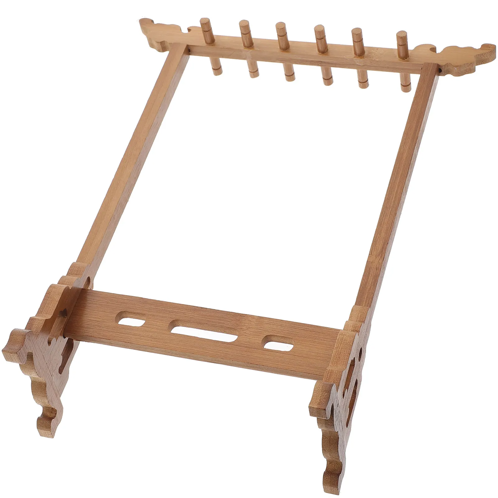 

1pc 8 Hanging Brush Pen Racks Wooden Calligraphy Pens Holder Practical Ink Rack Desktop Decor Supplies Organize Craft Simple