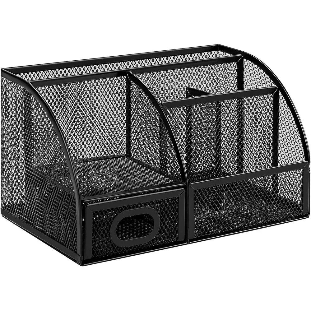 

Mesh and Desktop Desk Organizer, Office Caddy Storage for Writing Utensils, 9.1 x 5.9 x 5.5 inches, Black