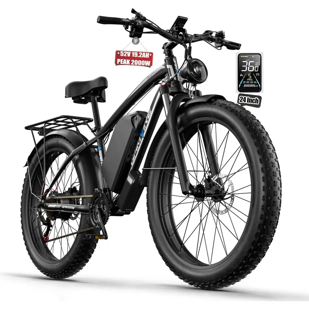 

Электровелосипед для взрослых, 52В 19.2Ач/32Ач, пиковая мощность 2000Вт/2500Вт, скорость 36/40 миль/ч, запас хода 70/100 миль, гидравлический, настраиваемый