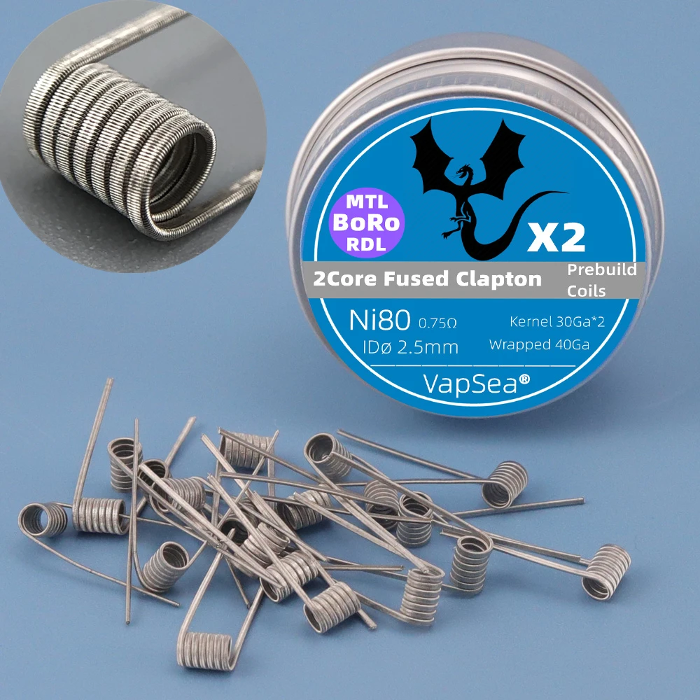 BB Billet BORO Tank Bridge Coils 2.5mm NI80/A1/SS316L Alien Clapton Prebuilt Coil For MTL/RDL/AIO/GTX/PNP RBA Heating Wire