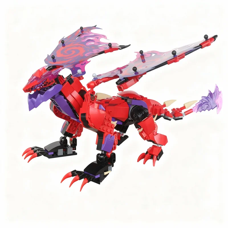 477pcs MOC Thunderfang Dragon Alternate Build Ninjia Model Building Blocks Construction Toy Christmas Gifts DIY Creative Idea