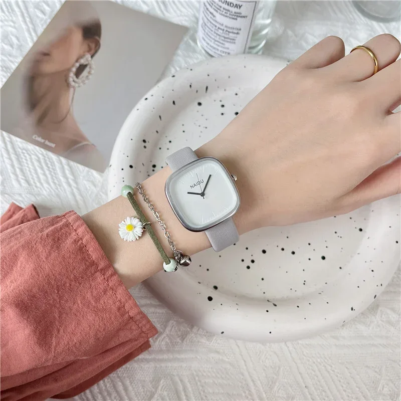 Simple Women Watch Scale Quartz Watch Ins Hot Versatile Pointer Ladies WristWatches Temperament Watches Reloj Mujer Dropshipping