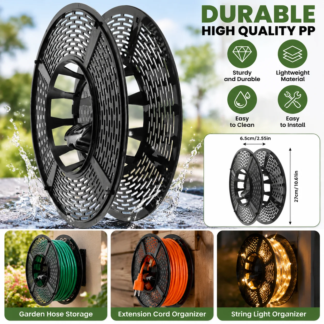 Christmas Light Storage Reel Cord Organizer Holder Quick Winding Spool Extension Cord Reel Portable Hand Grip Light Keeper