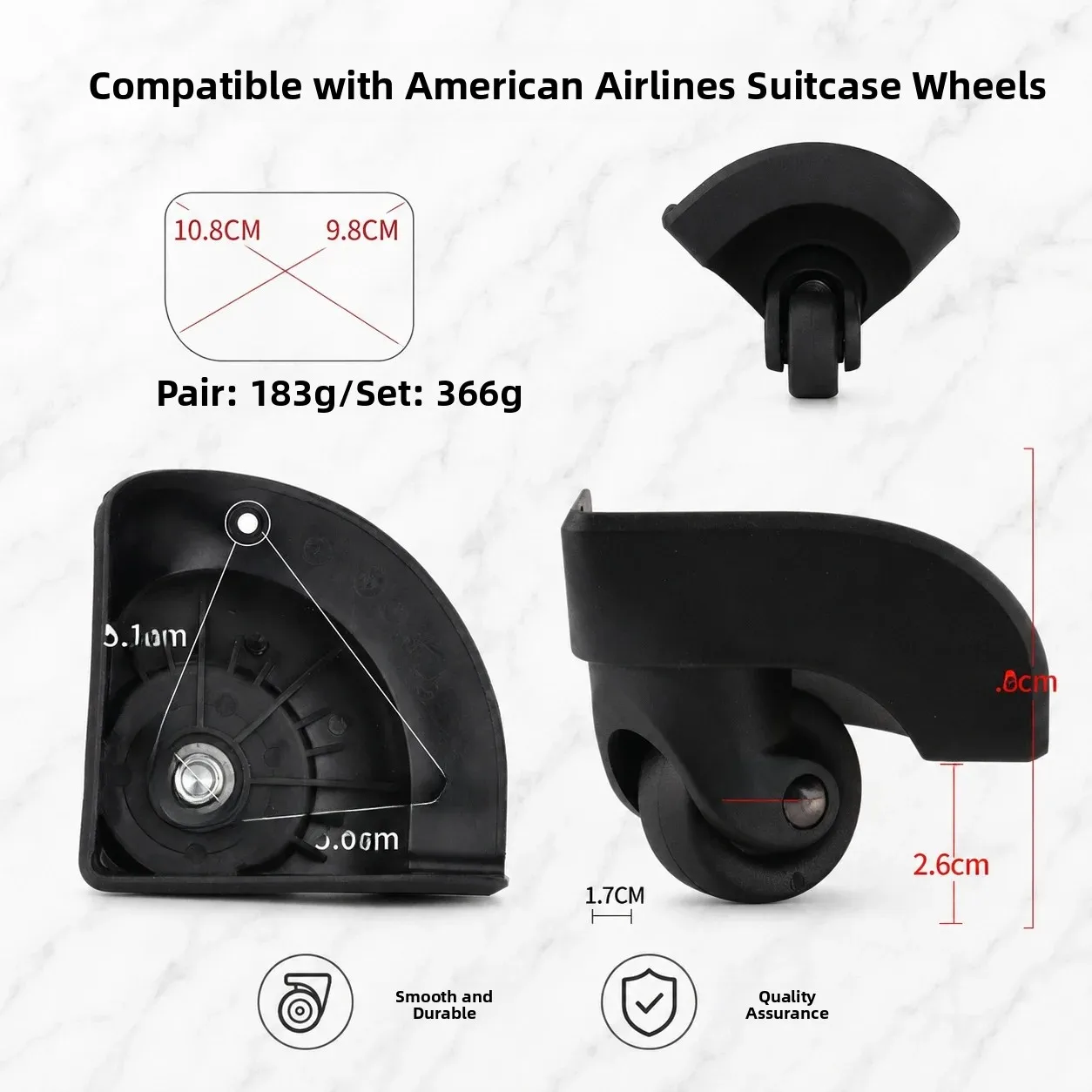 旅行荷物ホイール交換用ユニバーサルホイール-d00zd250l-機内持ち込みスーツケースバッグホイールアクセサリー冬新作