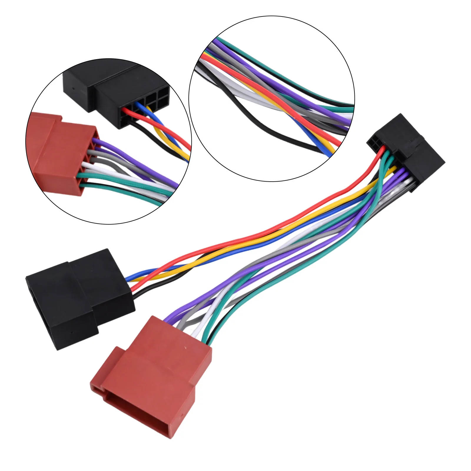 Car Radio Adaptor Connector Wire Plug Kit Harness 20 Pin CD Audio Wiring Connector ISO Wiring Harness Split Female Cable