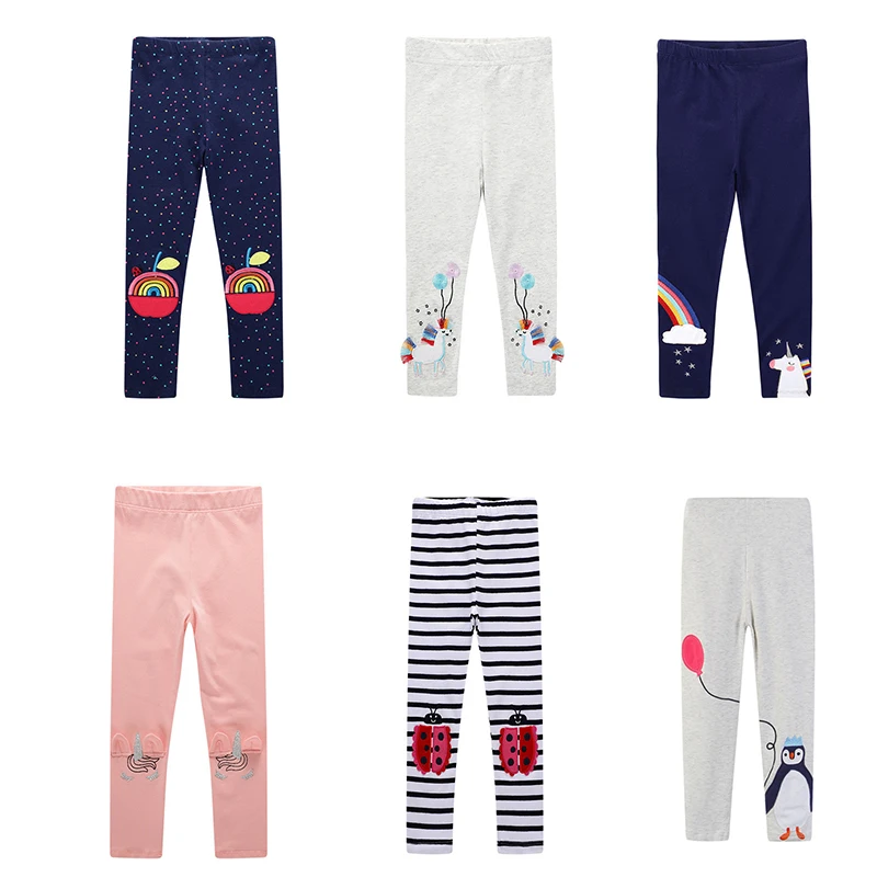 Jumping Meters Baby Leggings Pants For Autumn Spring Kids Clothes Animals Embroidery Hot Selling Toddler Skinny Pants Girls