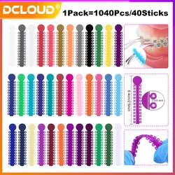 1040Pcs/40Sticks Dental Orthodontic Elastic Ligature Ties Colorful Bands for Dentistry Brackets Braces Ortho Treatment Material