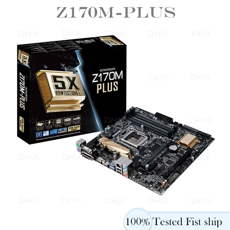 For Z170M-PLUS Motherboard HDMI PCI-E3.0 M.2 LGA 1151 DDR4 Micro ATX 64GB Z170 Mainboard 100% Tested Fully Work be shipp quickly