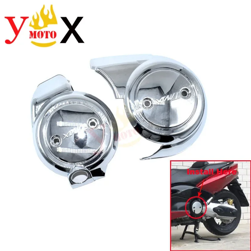 TMAX500 01-11 Motorcycle Chrome Side Engine Clutch Cover Guard Stator Decal Protection For Yamaha TMAX 500 XP500 2001-2011 2008