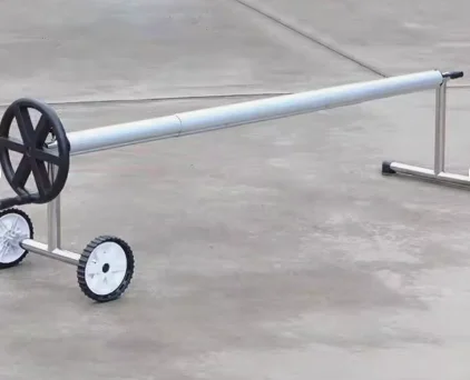 The stainless steel aluminum swimming pool cover storage roll cart is easy to install.