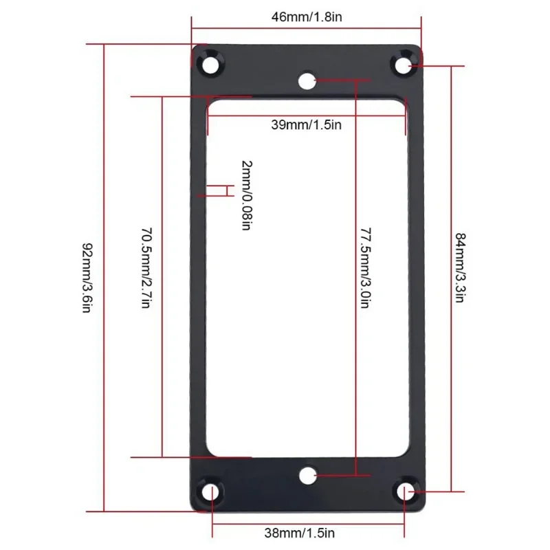 Pickup Mounting Rings For Humbucker Pickups Cover Plated Chrome Flat Frame Replacement Guitar Accessories For LP Electric Guitar