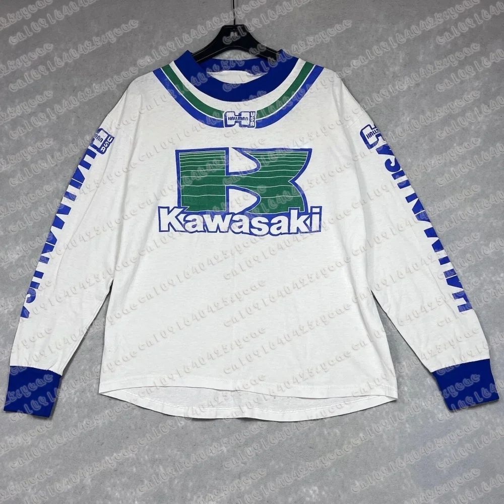 

Kawasaki летняя мотоциклетная быстросохнущая дышащая одежда с длинными рукавами для взрослых и детей, модное снаряжение для горной езды по бездорожью